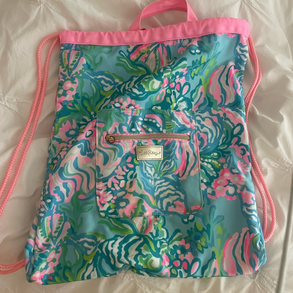 Lilly Pulitzer Drawstring Backpack - image 1